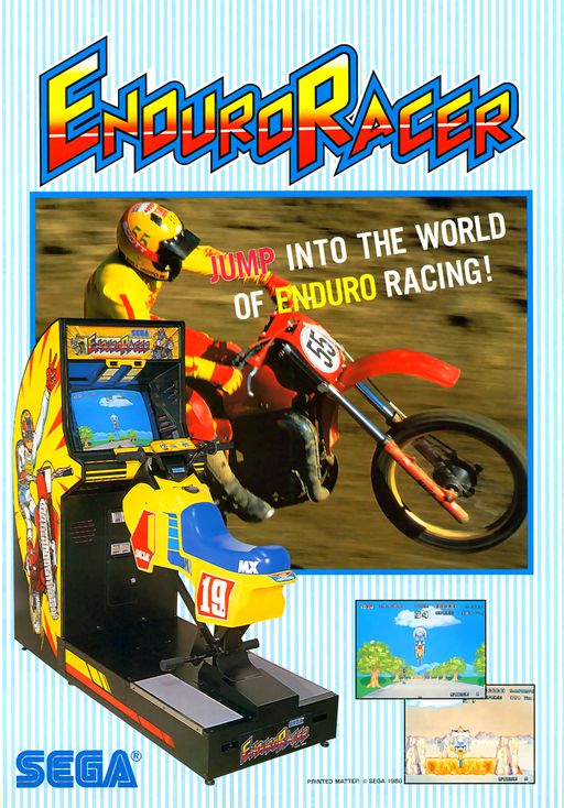 Enduro Racer (Rev A, YM2151, mask ROM sprites, FD1089B 317-0013A) Arcade Game Cover